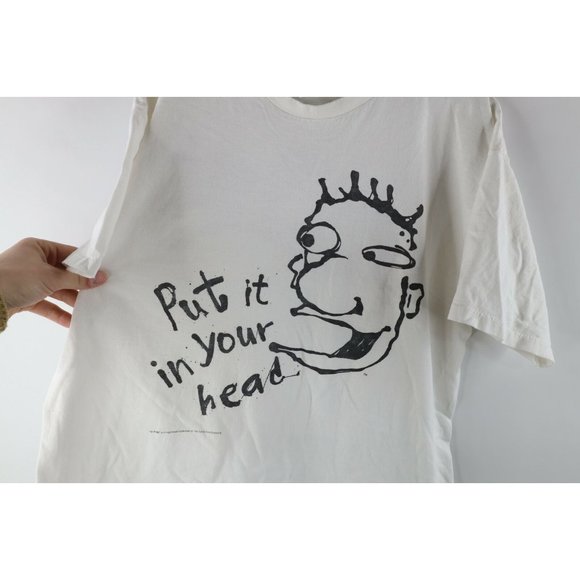 Vtg 90s Mens XL Distressed Mr Pibb Put It In Your Head Double Sided T-Shirt USA - Picture 4 of 10